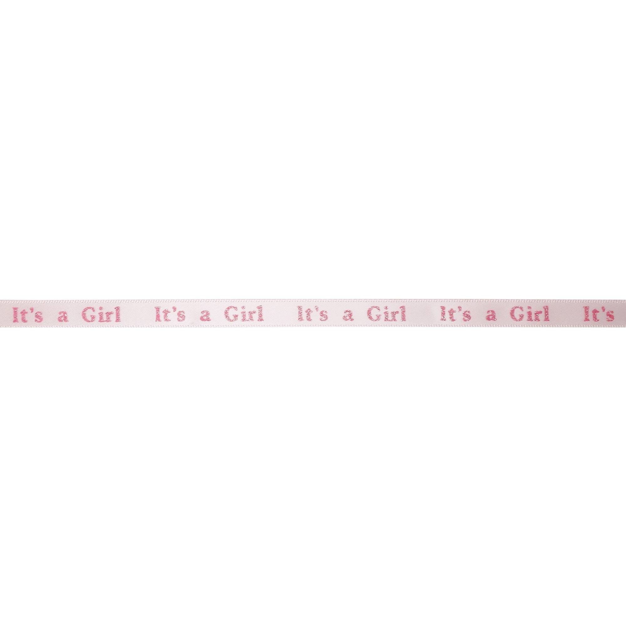 12 Pack: 3/8" x 7yd. Satin It's a Girl Ribbon by Celebrate It®